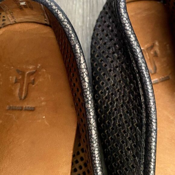 Frye Melanie Slip On Perforated Fashion Sneaker Pewter Metallic Gray Size 10 - Picture 6 of 7